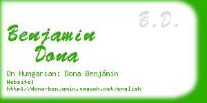 benjamin dona business card